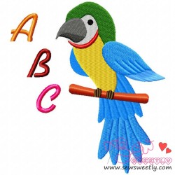Talking Parrot-1 Embroidery Design Pattern-2