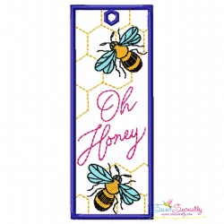 Bookmarks Embroidery Design - Bee And Flowers Bundle-4