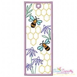 Bookmarks Embroidery Design - Bee And Flowers Bundle-5