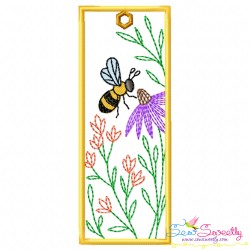 Bookmarks Embroidery Design - Bee And Flowers Bundle-3