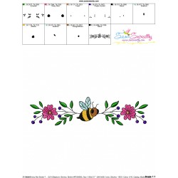 Machine Embroidery Design - Honey Bee Border - 7-3