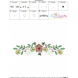 Machine Embroidery Design - Honey Bee Border - 2-3