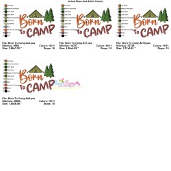 Camping Embroidery Design - Born To Camp-2