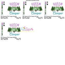 Camping Embroidery Design - Queen of The Camper-2
