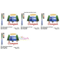 Camping Embroidery Design - Happy Camper-2