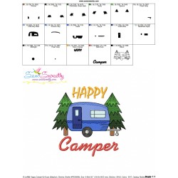 Camping Embroidery Design - Happy Camper-3