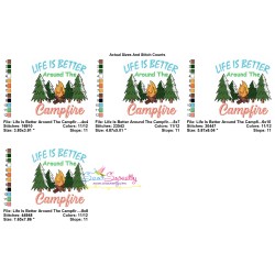 Camping Embroidery Design - Life Is Better Around The Campfire-2