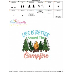 Camping Embroidery Design - Life Is Better Around The Campfire-3