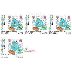 Embroidery Design Pattern- Tea Time Block-10-2