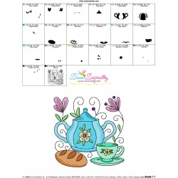 Embroidery Design Pattern- Tea Time Block-10-3