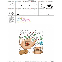 Embroidery Design Pattern- Tea Time Block-3-3