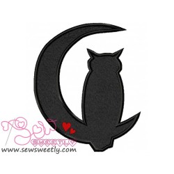Owl Silhouette Applique Design Pattern-1