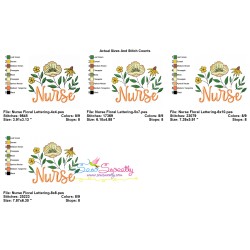 Nursing Embroidery Design - Nurse Floral Lettering-2