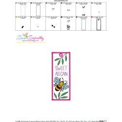 Bookmark Embroidery Design - Bee And Flowers - 3-2