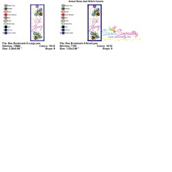 Bookmark Embroidery Design - Bee And Flowers - 5-3