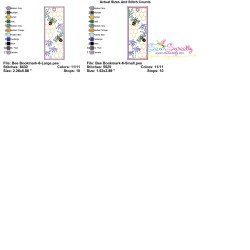 Bookmark Embroidery Design - Bee And Flowers - 6-3