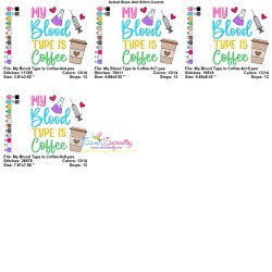Free Nursing Embroidery Design - My Blood Type Is Coffee-3