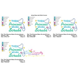 Nursing Embroidery Design - This Princess Wears Scrubs-3