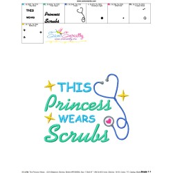 Nursing Embroidery Design - This Princess Wears Scrubs-2