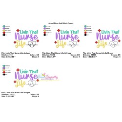 Nursing Embroidery Design - Livin That Nurse Life-3