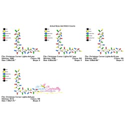 Embroidery Design Pattern - Christmas Corner Lights-2