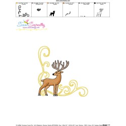 Embroidery Design Pattern - Christmas Corner Reindeer-3