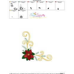 Embroidery Design Pattern - Christmas Corner Flower-3