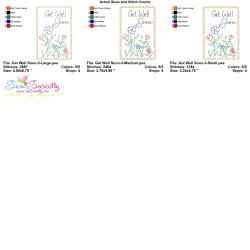 Cardstock Embroidery Design - Get Well Soon Greeting Card-3-2