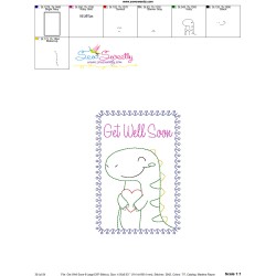 Cardstock Embroidery Design - Get Well Soon Greeting Card-9-3