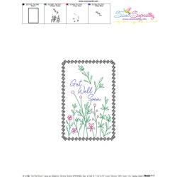 Cardstock Embroidery Design - Get Well Soon Greeting Card-1-3