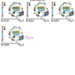 Embroidery Design - Garden Floral Frame-10-2