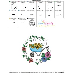 Embroidery Design - Garden Floral Frame-10-3