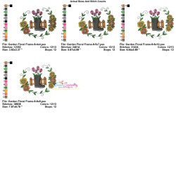 Embroidery Design - Garden Floral Frame-9-2
