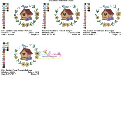 Embroidery Design - Garden Floral Frame-8-2