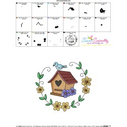 Embroidery Design - Garden Floral Frame-8-3