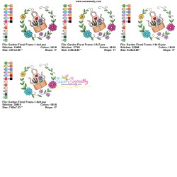 Embroidery Design - Garden Floral Frame-1-2