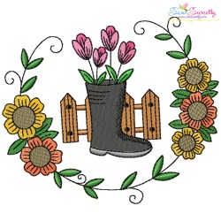 Garden Floral Frames Embroidery Design Bundle-7