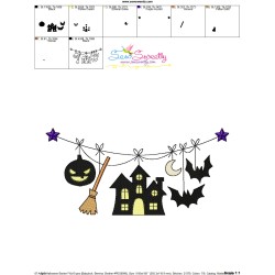 Machine Embroidery Design - Halloween Border-7-3