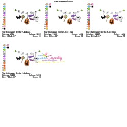 Machine Embroidery Design - Halloween Border-1-2