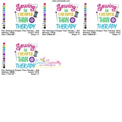 Sewing Is Cheaper Than Therapy Embroidery Design Pattern-3
