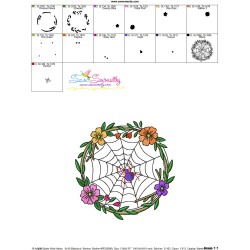Embroidery Design - Spider Web Halloween Frame-3