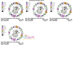 Embroidery Design - Ghost Halloween Frame-2