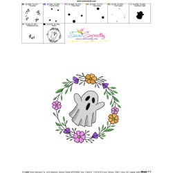 Embroidery Design - Ghost Halloween Frame-3