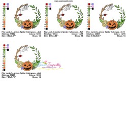 Embroidery Design - Jack-O-Lantern Spider Halloween Frame-3