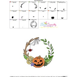 Embroidery Design - Jack-O-Lantern Spider Halloween Frame-2