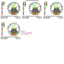 Embroidery Design - Cauldron Halloween Frame-3