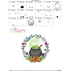 Embroidery Design - Cauldron Halloween Frame-2