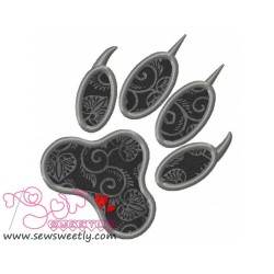 Wolf Paw Print Applique Design Pattern-3