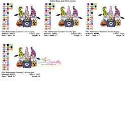 Embroidery Design - Halloween Gnomes Trio-2