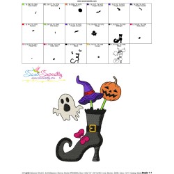 Embroidery Design - Halloween Witch Boot-3